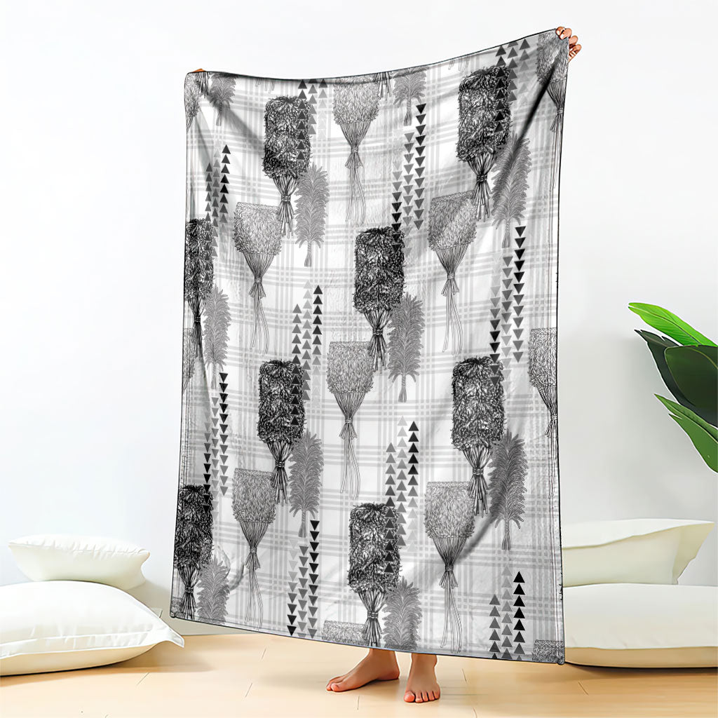 Aloha Hawaii Vintage Kahili Pa'a Lima Blanket Palaka Print Hinahina