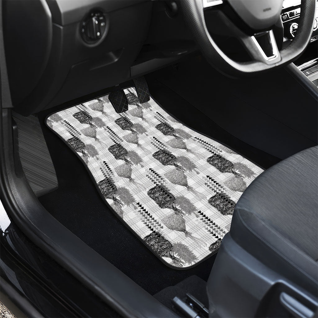 Aloha Hawaii Vintage Kahili Pa'a Lima Car Mats Palaka Print Hinahina