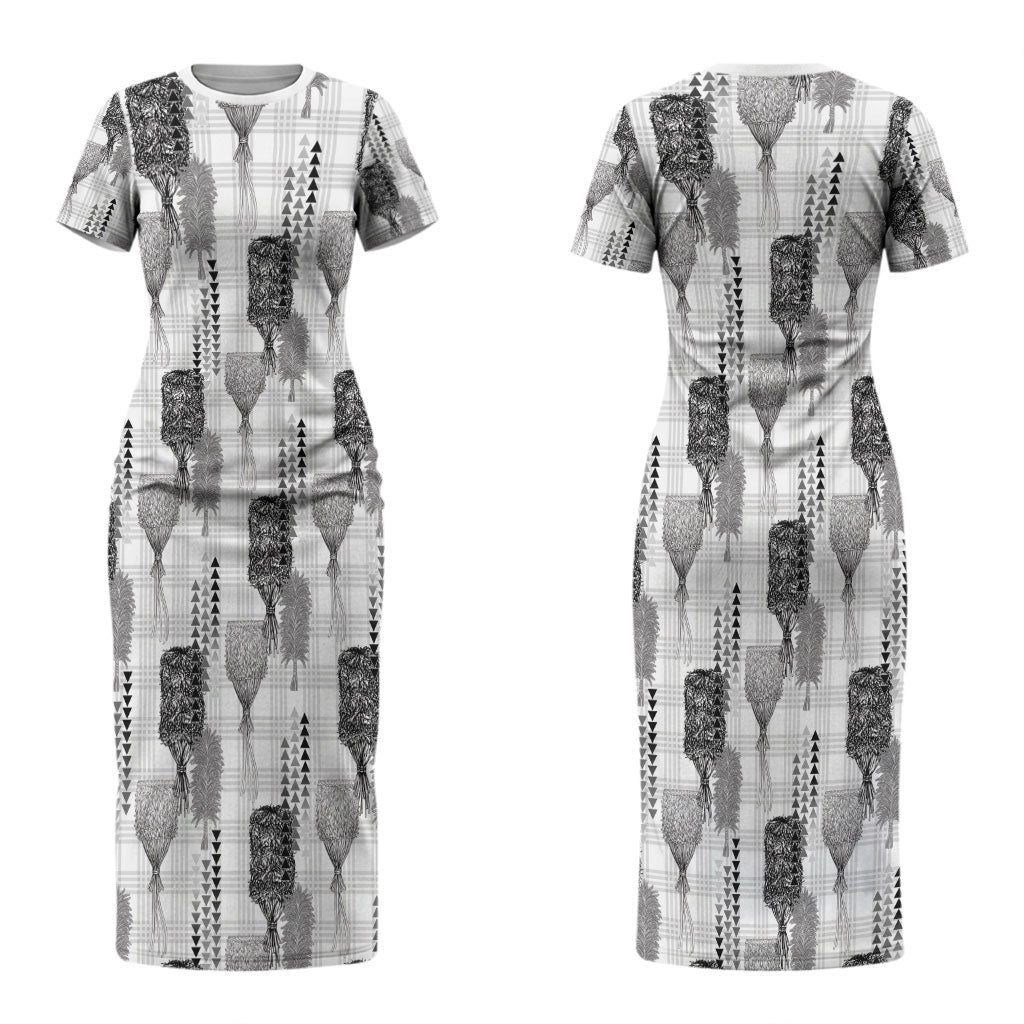 Aloha Hawaii Vintage Kahili Pa'a Lima Couples Matching Short Sleeve Bodycon Dress and Hawaiian Shirt Palaka Print Hinahina