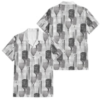 Aloha Hawaii Vintage Kahili Pa'a Lima Family Matching Mermaid Dress and Hawaiian Shirt Palaka Print Hinahina