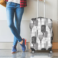 Aloha Hawaii Vintage Kahili Pa'a Lima Luggage Cover Palaka Print Hinahina