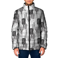 Aloha Hawaii Vintage Kahili Pa'a Lima Padded Jacket Palaka Print Hinahina