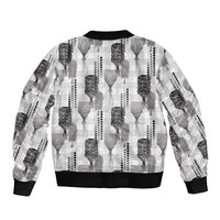 Aloha Hawaii Vintage Kahili Pa'a Lima Sleeve Zip Bomber Jacket Palaka Print Hinahina
