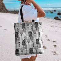 Aloha Hawaii Vintage Kahili Pa'a Lima Tote Bag Palaka Print Hinahina