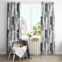 Aloha Hawaii Vintage Kahili Pa'a Lima Window Curtain Palaka Print Hinahina