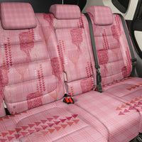 Aloha Hawaii Vintage Kahili Pa'a Lima Back Car Seat Cover Palaka Print Berry Pink