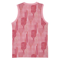 Aloha Hawaii Vintage Kahili Pa'a Lima Basketball Jersey Palaka Print Berry Pink
