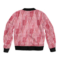 Aloha Hawaii Vintage Kahili Pa'a Lima Bomber Jacket Palaka Print Berry Pink
