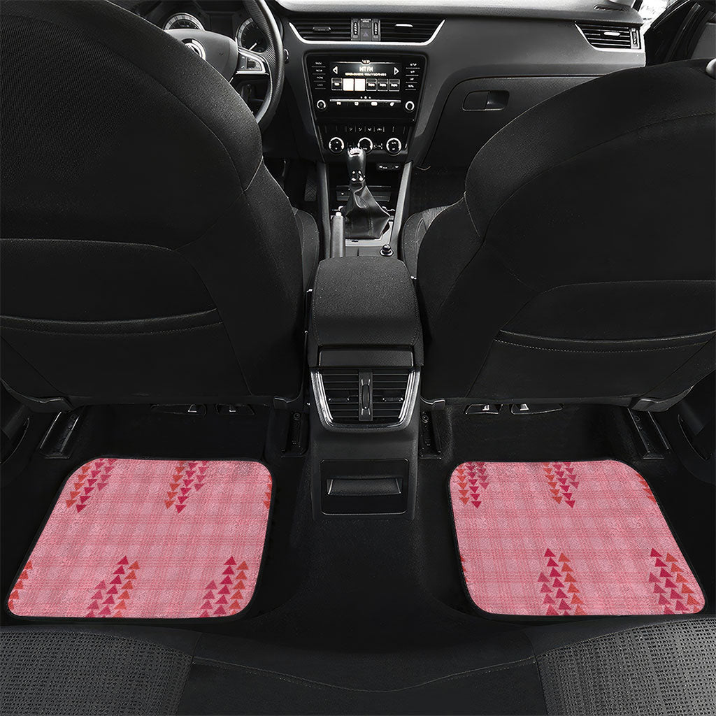 Aloha Hawaii Vintage Kahili Pa'a Lima Car Mats Palaka Print Berry Pink