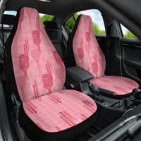 Aloha Hawaii Vintage Kahili Pa'a Lima Car Seat Cover Palaka Print Berry Pink