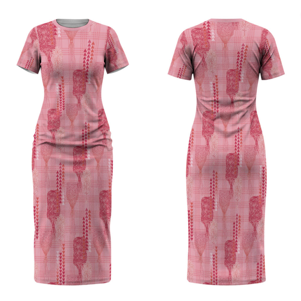 Aloha Hawaii Vintage Kahili Pa'a Lima Couples Matching Short Sleeve Bodycon Dress and Long Sleeve Button Shirt Palaka Print Berry Pink