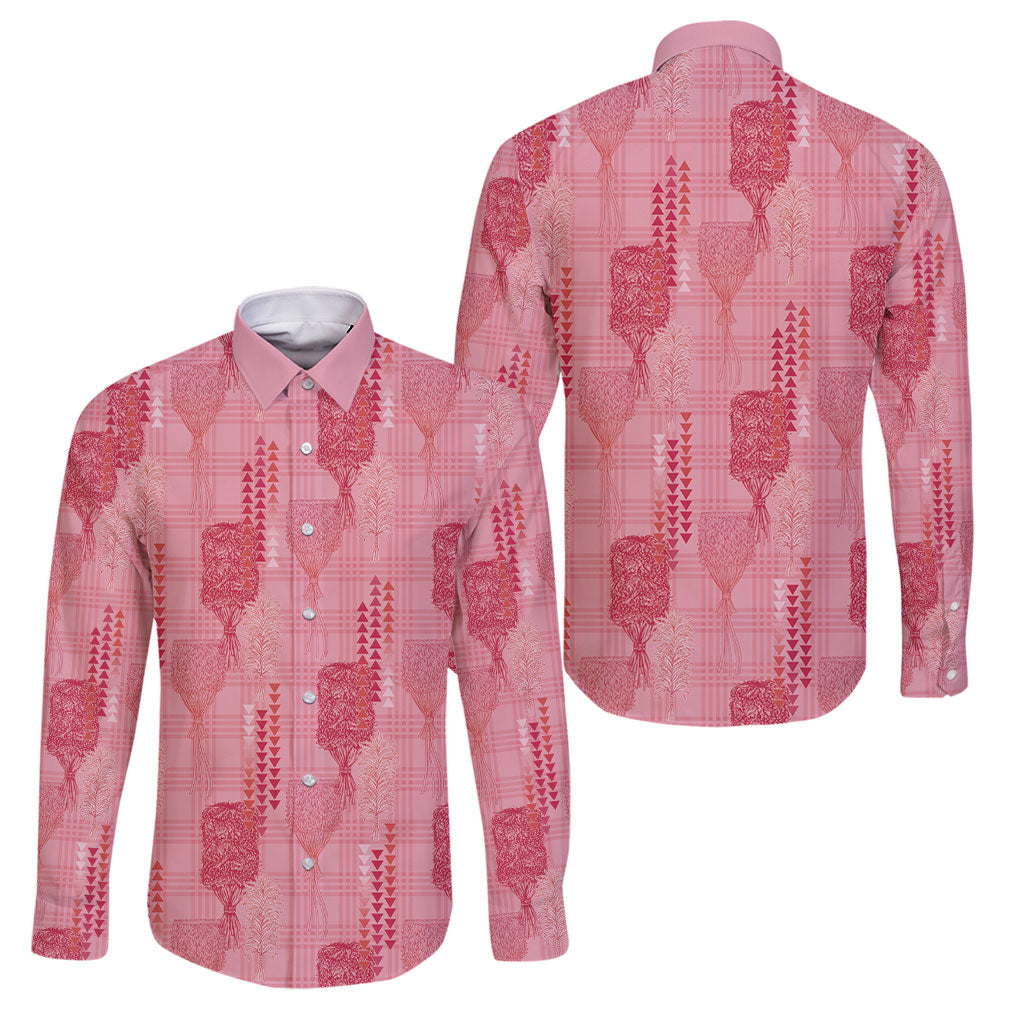 Aloha Hawaii Vintage Kahili Pa'a Lima Family Matching Short Sleeve Bodycon Dress and Hawaiian Shirt Palaka Print Berry Pink