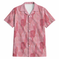 Aloha Hawaii Vintage Kahili Pa'a Lima Hawaiian Shirt Palaka Print Berry Pink