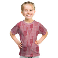 Aloha Hawaii Vintage Kahili Pa'a Lima Kid T Shirt Palaka Print Berry Pink