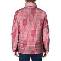 Aloha Hawaii Vintage Kahili Pa'a Lima Padded Jacket Palaka Print Berry Pink