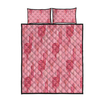 Aloha Hawaii Vintage Kahili Pa'a Lima Quilt Bed Set Palaka Print Berry Pink