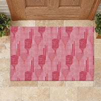 Aloha Hawaii Vintage Kahili Pa'a Lima Rubber Doormat Palaka Print Berry Pink