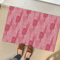 Aloha Hawaii Vintage Kahili Pa'a Lima Rubber Doormat Palaka Print Berry Pink