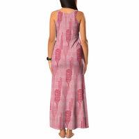 Aloha Hawaii Vintage Kahili Pa'a Lima Tank Maxi Dress Palaka Print Berry Pink