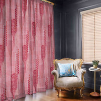 Aloha Hawaii Vintage Kahili Pa'a Lima Window Curtain Palaka Print Berry Pink