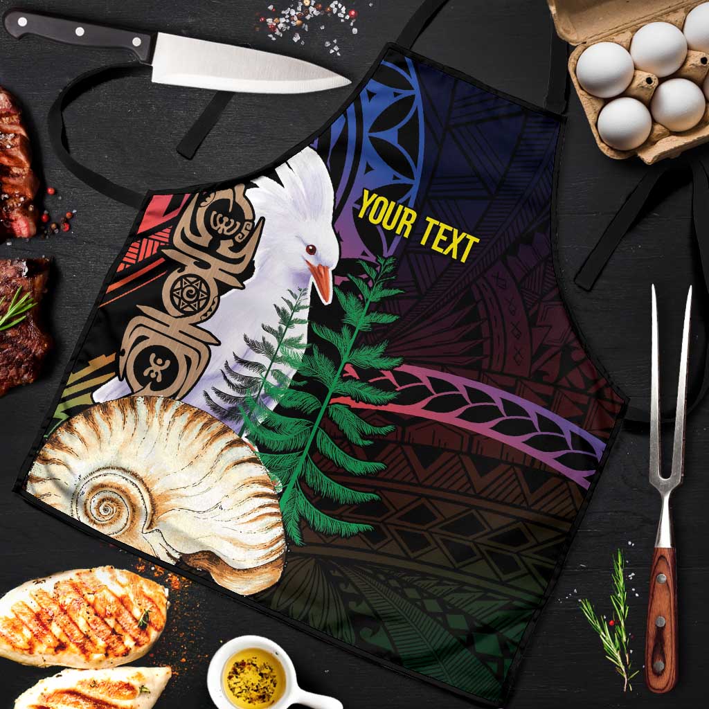 New Caledonia Kanaky Personalized Apron Kagu Bird Emblem - Polynesian Pride