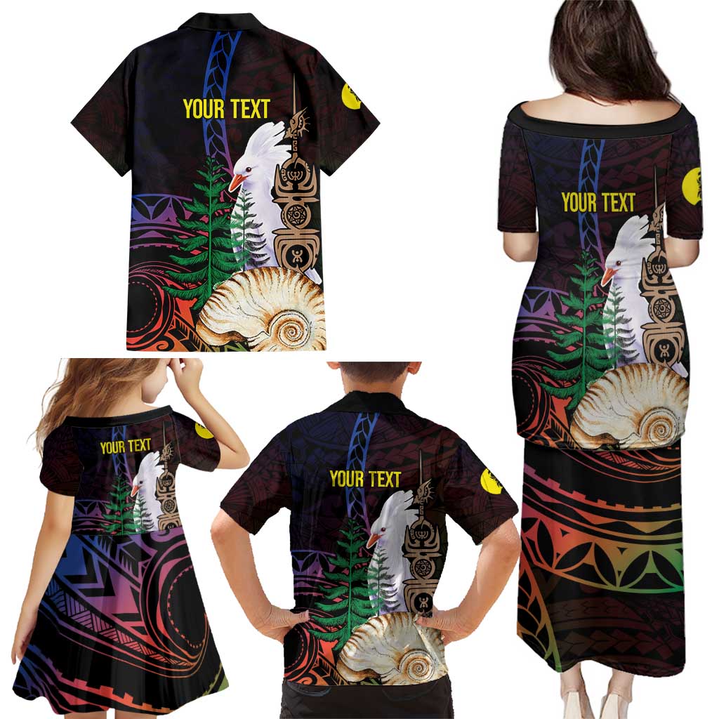 New Caledonia Kanaky Personalized Family Matching Puletasi and Hawaiian Shirt Kagu Bird Emblem LT7 - Polynesian Pride