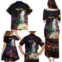 New Caledonia Kanaky Personalized Family Matching Puletasi and Hawaiian Shirt Kagu Bird Emblem LT7 - Polynesian Pride