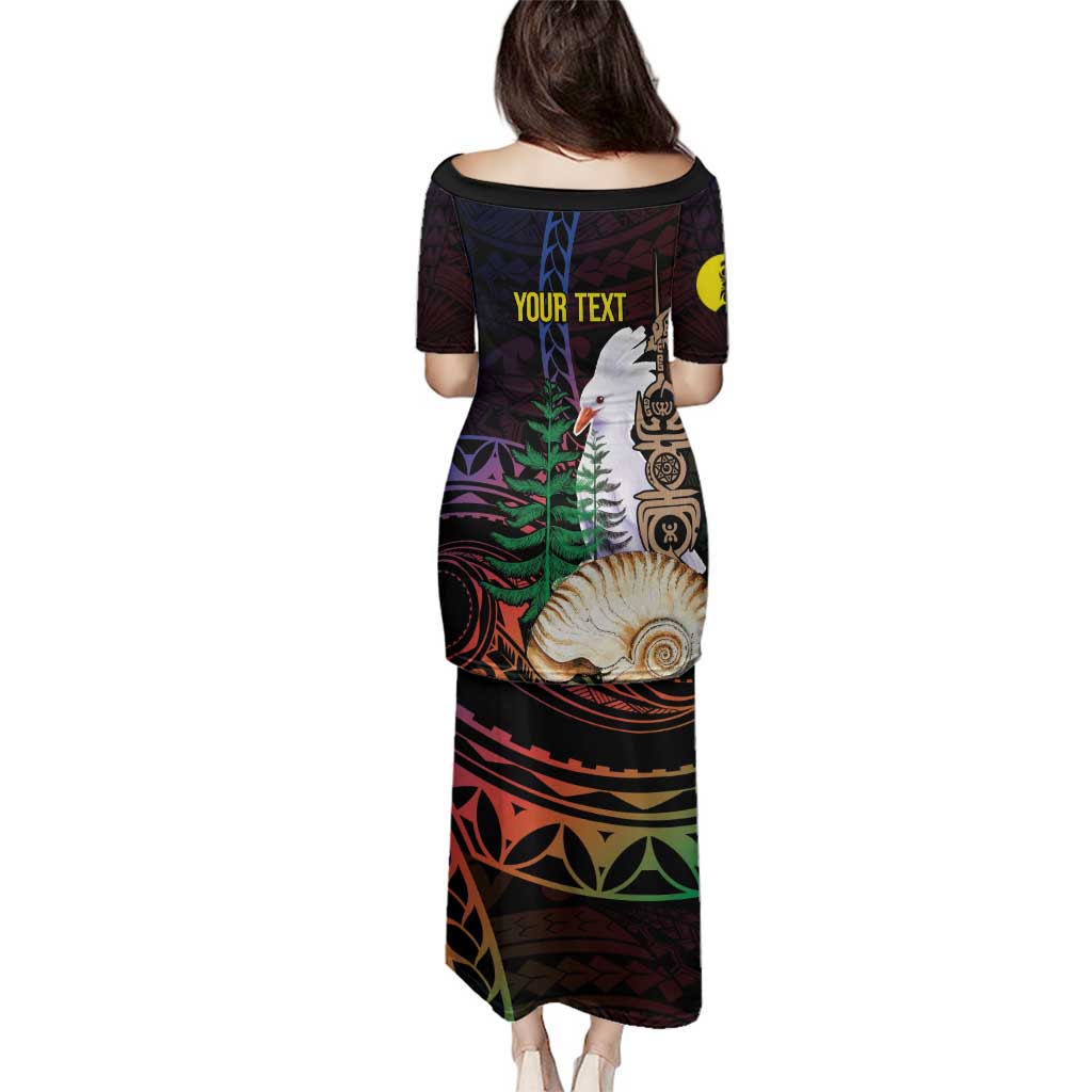 New Caledonia Kanaky Personalized Family Matching Puletasi and Hawaiian Shirt Kagu Bird Emblem LT7 - Polynesian Pride