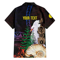 New Caledonia Kanaky Personalized Family Matching Short Sleeve Bodycon Dress and Hawaiian Shirt Kagu Bird Emblem LT7 - Polynesian Pride