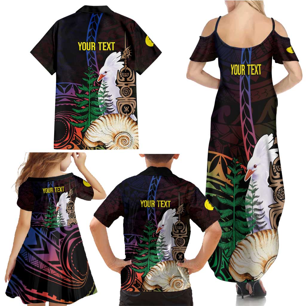 New Caledonia Kanaky Personalized Family Matching Summer Maxi Dress and Hawaiian Shirt Kagu Bird Emblem LT7 - Polynesian Pride