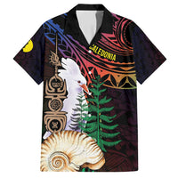 New Caledonia Kanaky Personalized Family Matching Summer Maxi Dress and Hawaiian Shirt Kagu Bird Emblem LT7 Dad's Shirt - Short Sleeve Black - Polynesian Pride