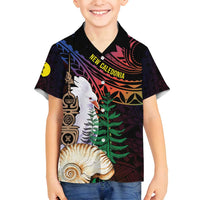New Caledonia Kanaky Personalized Family Matching Tank Maxi Dress and Hawaiian Shirt Kagu Bird Emblem LT7 Son's Shirt Black - Polynesian Pride
