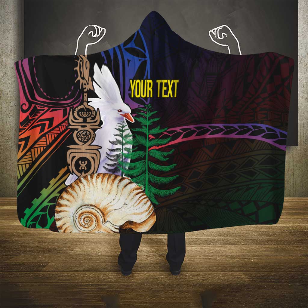 New Caledonia Kanaky Personalized Hooded Blanket Kagu Bird Emblem LT7 - Polynesian Pride