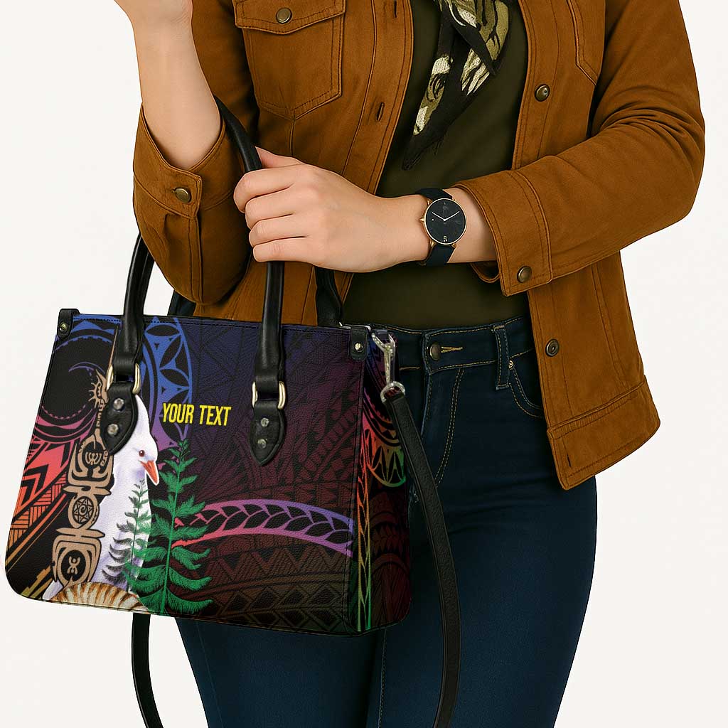 New Caledonia Kanaky Personalized Leather Bag Kagu Bird Emblem - Polynesian Pride