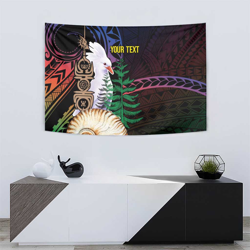 New Caledonia Kanaky Personalized Tapestry Kagu Bird Emblem - Polynesian Pride