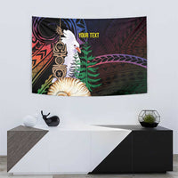New Caledonia Kanaky Personalized Tapestry Kagu Bird Emblem - Polynesian Pride