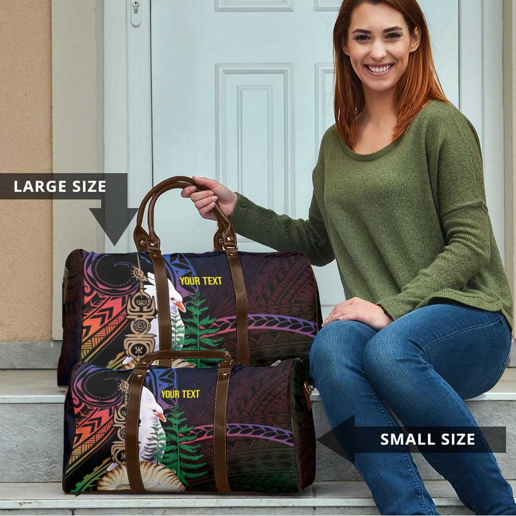 New Caledonia Kanaky Personalized Travel Bag Kagu Bird Emblem - Polynesian Pride