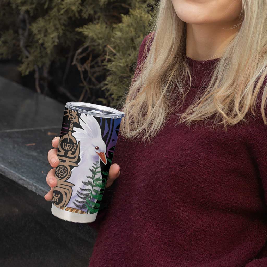 New Caledonia Kanaky Personalized Tumbler Cup Kagu Bird Emblem - Polynesian Pride