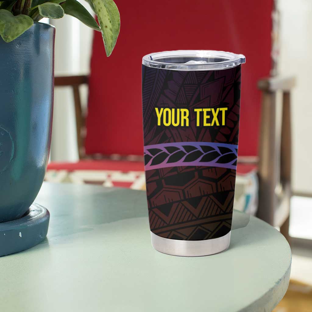New Caledonia Kanaky Personalized Tumbler Cup Kagu Bird Emblem - Polynesian Pride