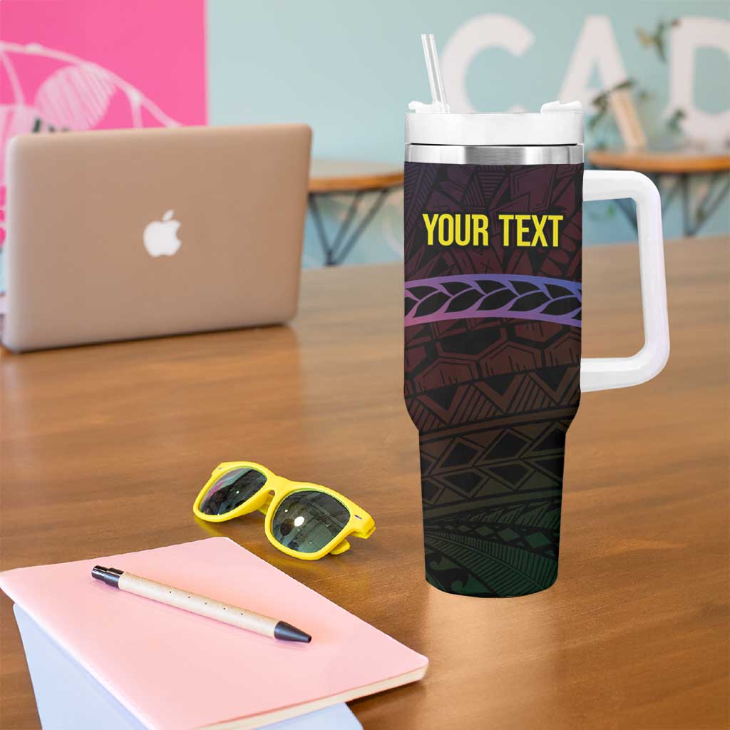 New Caledonia Kanaky Personalized Tumbler With Handle Kagu Bird Emblem - Polynesian Pride