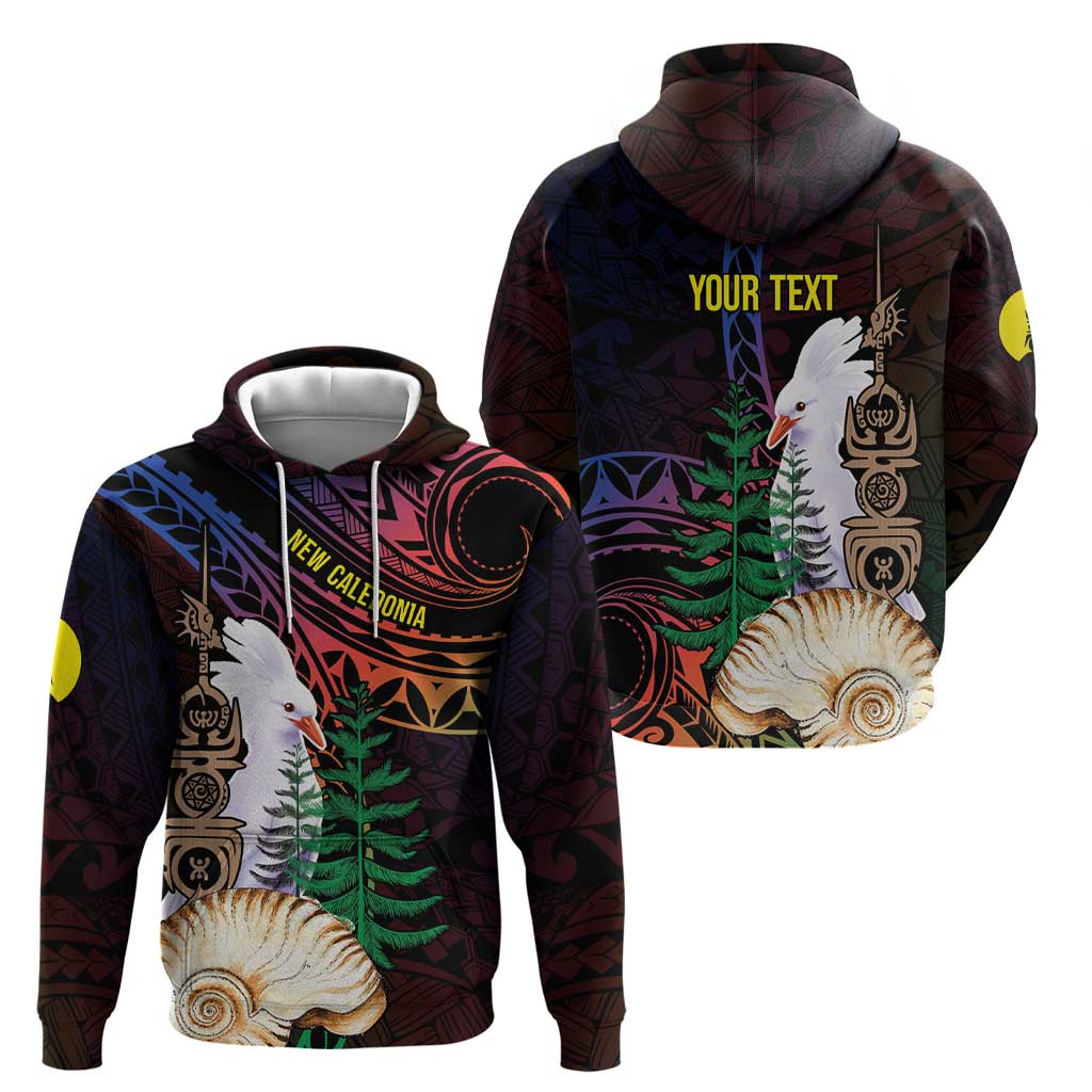 New Caledonia Kanaky Personalized Zip Hoodie Kagu Bird Emblem - Polynesian Pride