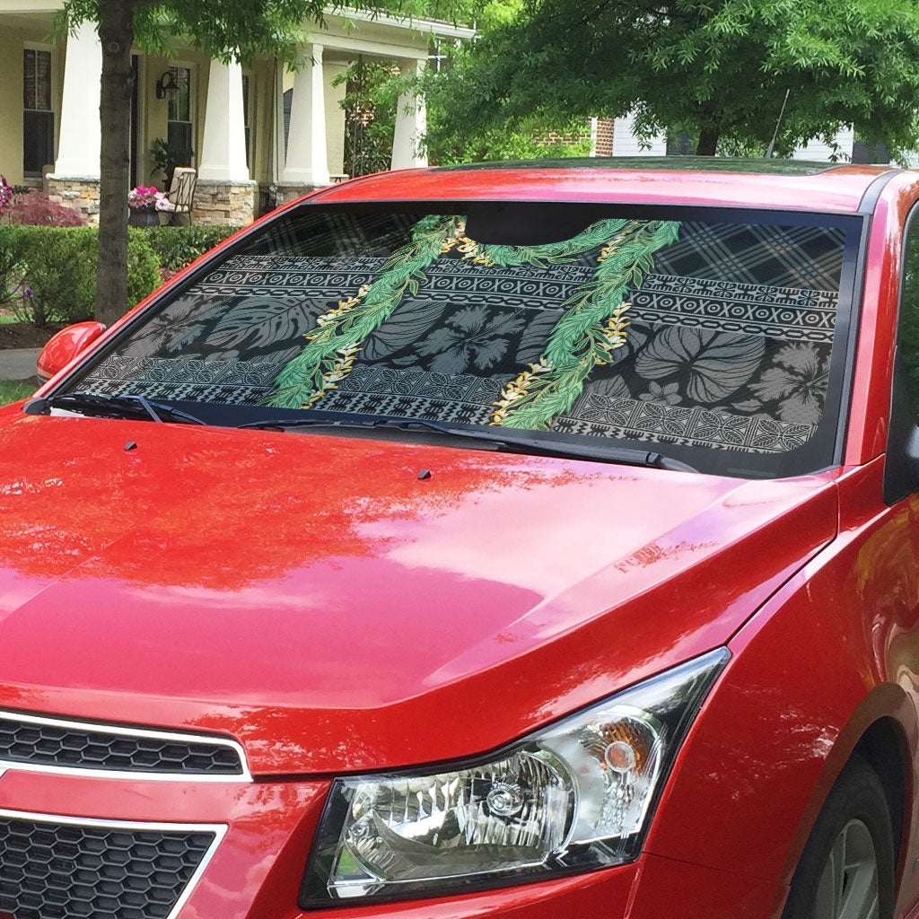 Hawai'i Paniolo Maile Twisted Lei Auto Sun Shade Obsidian Black LT7 - Polynesian Pride