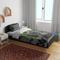 Hawai'i Paniolo Maile Twisted Lei Bedding Set Obsidian Black LT7 - Polynesian Pride