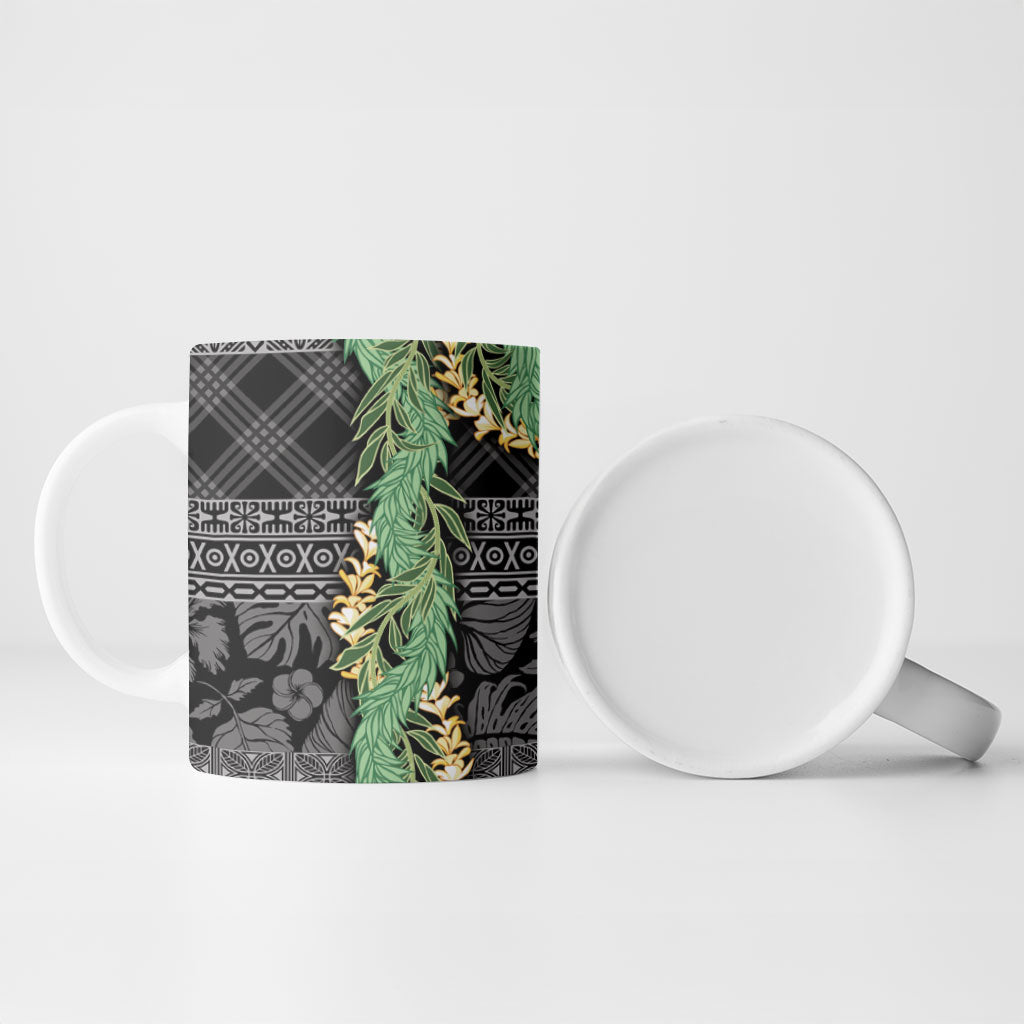 Hawai'i Paniolo Maile Twisted Lei Ceramic Mug Obsidian Black LT7 - Polynesian Pride