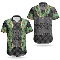 Hawai'i Paniolo Maile Twisted Lei Couples Matching Mermaid Dress and Hawaiian Shirt Obsidian Black LT7 - Polynesian Pride