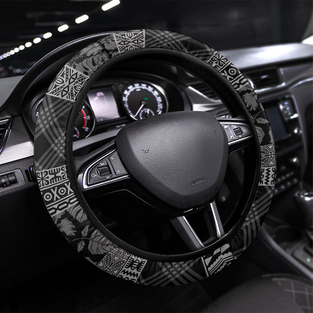 Hawai'i Paniolo Maile Twisted Lei Steering Wheel Cover Obsidian Black
