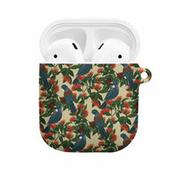 New Zealand Christmas AirPods Case Romantic Tui Birds on Pohutukawa - Ivory LT7 Ivory - Polynesian Pride