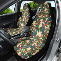 New Zealand Christmas Car Seat Cover Romantic Tui Birds on Pohutukawa - Ivory LT7 - Polynesian Pride