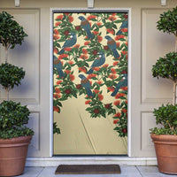 New Zealand Christmas Door Cover Romantic Tui Birds on Pohutukawa - Ivory LT7 Ivory - Polynesian Pride