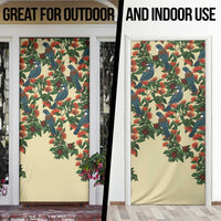 New Zealand Christmas Door Cover Romantic Tui Birds on Pohutukawa - Ivory LT7 - Polynesian Pride